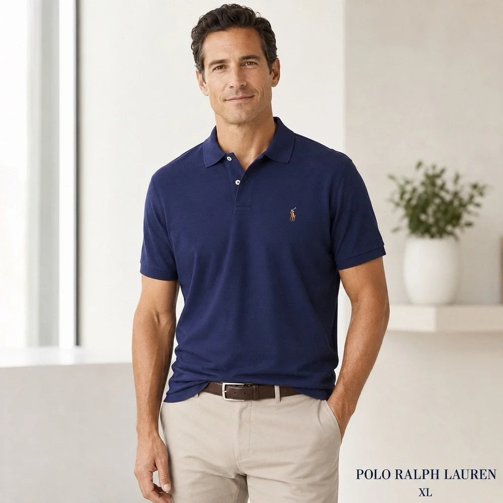 Polo Ralph Lauren Pima Soft Touch Polo Men's XL Navy Multicolor Pony Cotton